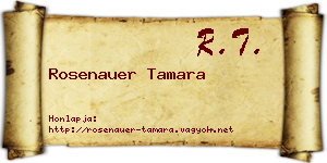 Rosenauer Tamara névjegykártya